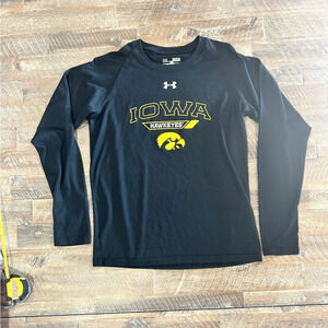 Iowa Hawkeyes Black Long Sleeve Under Armour Heat Gear Youth Large